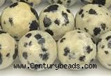 CDM103 15 inches 12mm faceted round dalmatian jasper beads