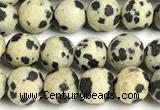 CDM105 15 inches 4mm round matte dalmatian jasper beads