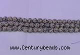CDM84 15.5 inches 12mm round matte dalmatian jasper beads