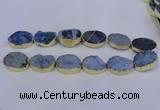 CDQ507 20*30mm - 22*30mm oval druzy quartz beads wholesale