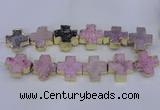 CDQ519 23*24mm - 24*25mm cross druzy quartz beads wholesale