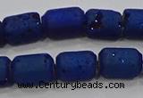 CDQ607 8 inches 6*8mm drum druzy quartz beads wholesale