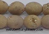 CDQ622 8 inches 10*12mm rice druzy quartz beads wholesale