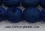 CDQ642 8 inches 12*14mm rice druzy quartz beads wholesale