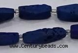 CDQ653 8 inches 8*20mm - 10*30mm freeform druzy quartz beads