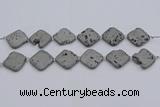 CDQ660 8 inches 25*25mm diamond druzy quartz beads wholesale