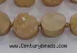 CDQ703 8 inches 12mm coin druzy quartz beads wholesale