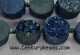 CDQ704 8 inches 12mm coin druzy quartz beads wholesale