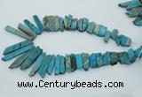 CDS500 Top drilled 8*20mm - 10*55mm sticks serpentine jasper beads