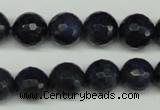 CDU112 15.5 inches 8mm faceted round blue dumortierite beads