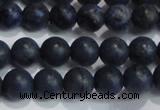 CDU202 15.5 inches 8mm round matte blue dumortierite beads