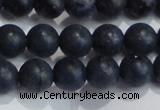 CDU203 15.5 inches 10mm round matte blue dumortierite beads