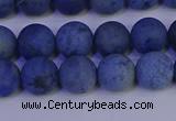 CDU302 15.5 inches 8mm round matte blue dumortierite beads