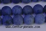 CDU303 15.5 inches 10mm round matte blue dumortierite beads