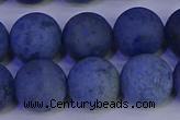 CDU305 15.5 inches 14mm round matte blue dumortierite beads