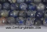 CDU309 15.5 inches 6mm faceted round blue dumortierite beads