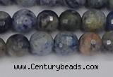 CDU310 15.5 inches 8mm faceted round blue dumortierite beads