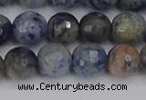 CDU311 15.5 inches 10mm faceted round blue dumortierite beads
