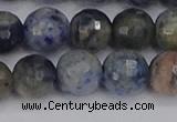 CDU312 15.5 inches 12mm faceted round blue dumortierite beads