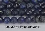 CDU315 15.5 inches 4mm faceted round blue dumortierite beads