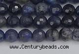 CDU316 15.5 inches 6mm faceted round blue dumortierite beads