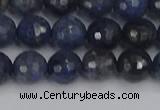 CDU317 15.5 inches 8mm faceted round blue dumortierite beads