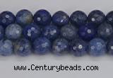 CDU322 15.5 inches 4mm faceted round blue dumortierite beads