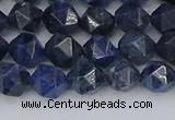 CDU330 15.5 inches 6mm faceted nuggets blue dumortierite beads
