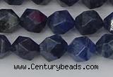 CDU331 15.5 inches 8mm faceted nuggets blue dumortierite beads