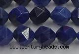 CDU338 15.5 inches 10mm faceted nuggets blue dumortierite beads