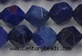 CDU339 15.5 inches 12mm faceted nuggets blue dumortierite beads