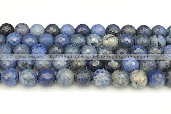 CDU388 15 inches 12mm faceted round dumortierite beads