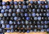 CDU401 15 inches 6mm faceted round dumortierite beads wholesale