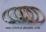 CEB03 5pcs 7mm width gold plated alloy with enamel bangles wholesale