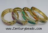 CEB133 16mm width gold plated alloy with enamel bangles wholesale