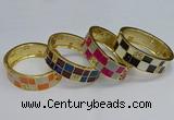 CEB142 20mm width gold plated alloy with enamel bangles wholesale