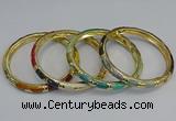 CEB70 6mm width gold plated alloy with enamel bangles wholesale