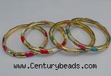 CEB73 6mm width gold plated alloy with enamel bangles wholesale