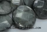 CEE39 15.5 inches 25mm faceted coin eagle eye jasper beads wholesale