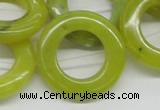 CEJ09 15.5 inches 28*30mm donut lemon jade beads wholesale