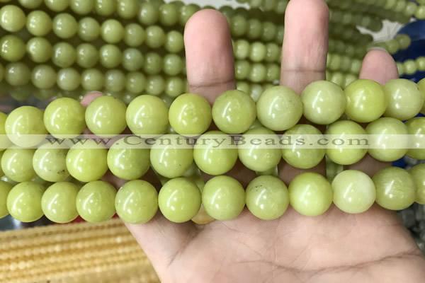 CEJ355 15.5 inches 14mm round lemon jade beads wholesale