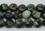 CEM02 15.5 inches 10mm flat round emerald gemstone beads wholesale