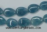 CEQ101 15.5 inches 10*14mm flat teardrop blue sponge quartz beads