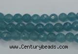 CEQ12 15.5 inches 6mm faceted round blue sponge quartz beads