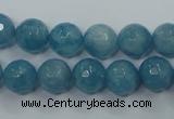 CEQ15 15.5 inches 10mm faceted round blue sponge quartz beads