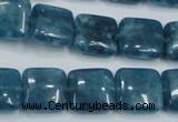 CEQ163 15.5 inches 14*14mm square blue sponge quartz beads