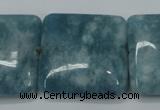 CEQ168 15.5 inches 30*30mm square blue sponge quartz beads