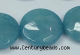 CEQ188 15.5 inches 30mm faceted coin blue sponge quartz beads