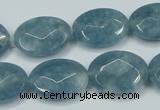 CEQ194 15.5 inches 15*20mm faceted oval blue sponge quartz beads