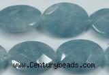 CEQ195 15.5 inches 18*25mm faceted oval blue sponge quartz beads